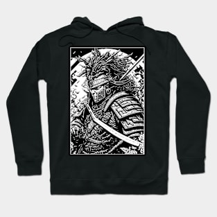 Black and white samurai Hoodie